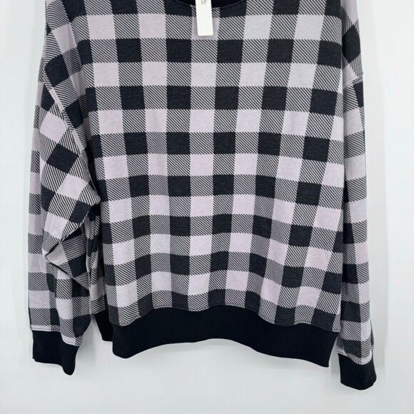 Victorias Secret PINK Buffalo Plaid Sweatshirt gray Size Medium womens new - Picture 7 of 11